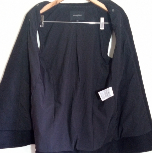 Banana Republic black wool longline moto vest women's size medium - Picture 4 of 7